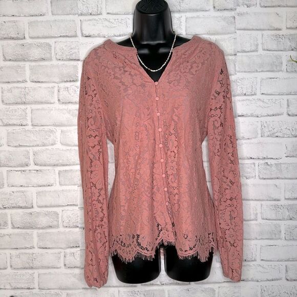 NWT Rachel Zoe Layered Lace Boho Hippie Blouse Top Shirt Size Medium - Picture 1 of 7